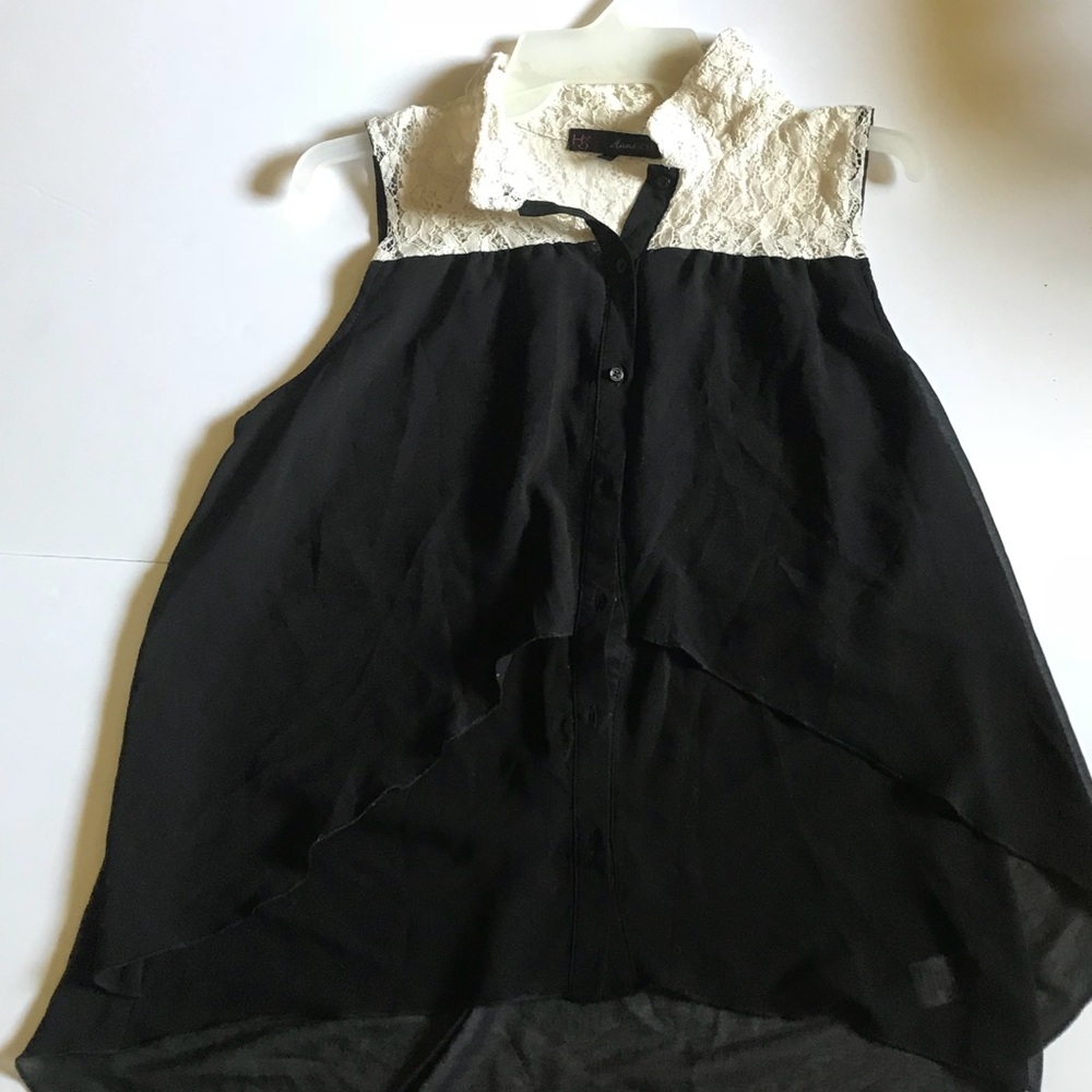 🛍 Heart Soul XL Sheer Black Lace Top